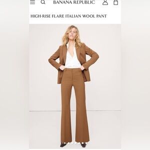 High-Rise Flare Italian Wool Pants